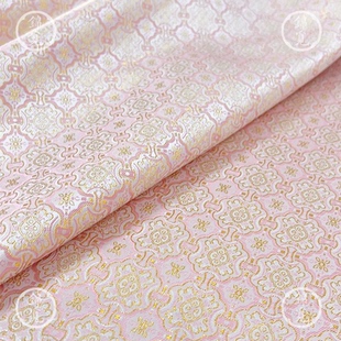 锁扣纹汉服面料提花马甲连衣裙外套中式 马面国风