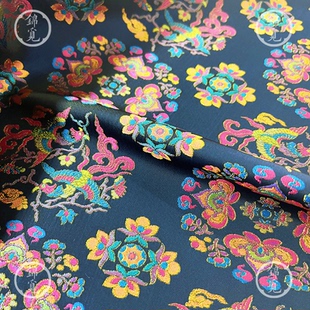 锦绣未央宋锦蜀锦面料高端新中式汉服旗袍花卉纹上衣外套马甲