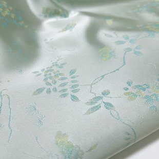 布料新品 服装 宋锦 旗袍汉服包装 芙蓉竹叶织锦缎提花面料中国风唐装