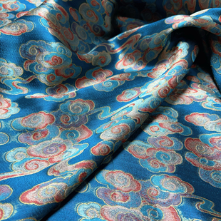 彩云国风提花面料仿宋锦织金旗袍马甲中式 半身裙布料 外套服装