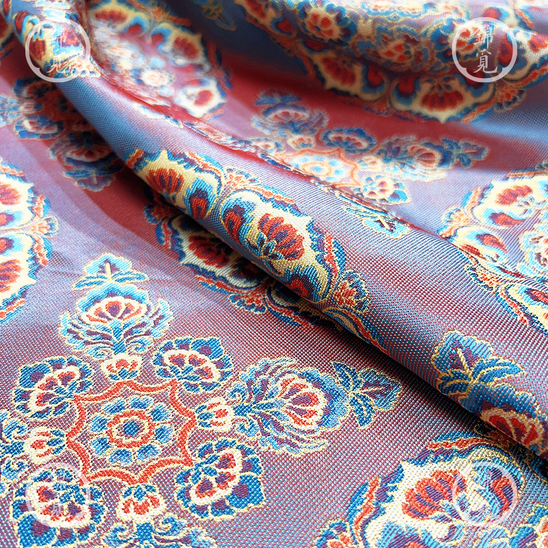 莲花蜀锦提花锦缎汉服面料