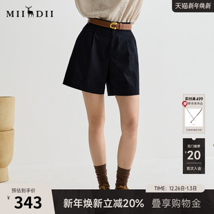 合身裤 谜底短裤 百搭日常弹力LOGO短裤 新品 子252MK0573 女2025夏季