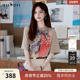 谜底T恤短袖 女2025夏新品 复古可露丽风印花H型中长上衣252MT0532