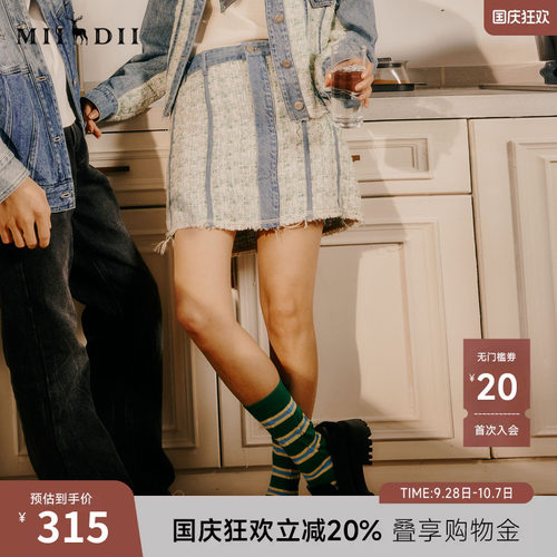 牛仔结构拼接小香风面料具有特色