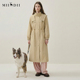 谜底气质长风衣女士2025秋季 新款 优雅通勤连帽宽松外套257ME7723