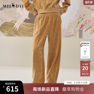 波点松紧腰宽松休闲裤 谜底阔腿裤 新品 2025年冬季 女254MK1715 长裤