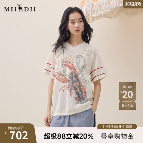 球衣感宽松感针织上衣，挑孔提花，时髦舒适
