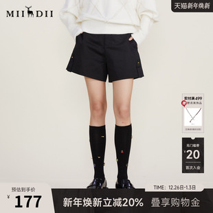 简约易搭小A型休闲短裤 谜底西装 新款 女2022冬季 女224MK1587 短裤