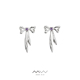 MOON WILD野月亮蝴蝶结耳环女个性 简约小众设计高级感925银针耳饰