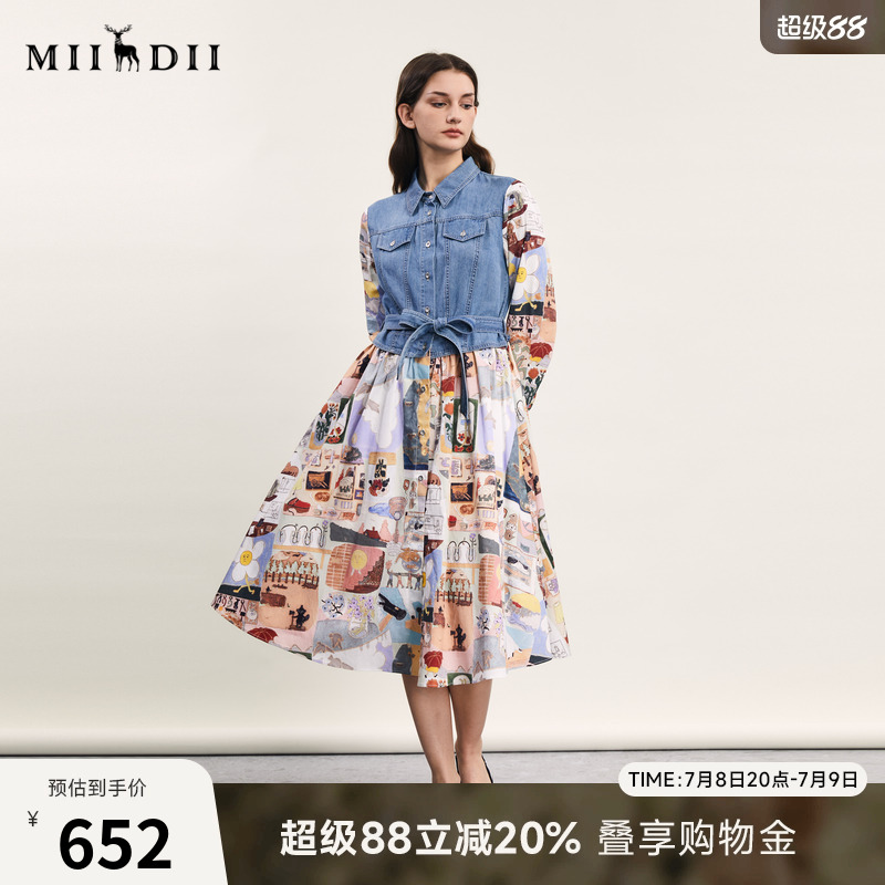 牛仔拼接品牌特色手绘印花更有层次感