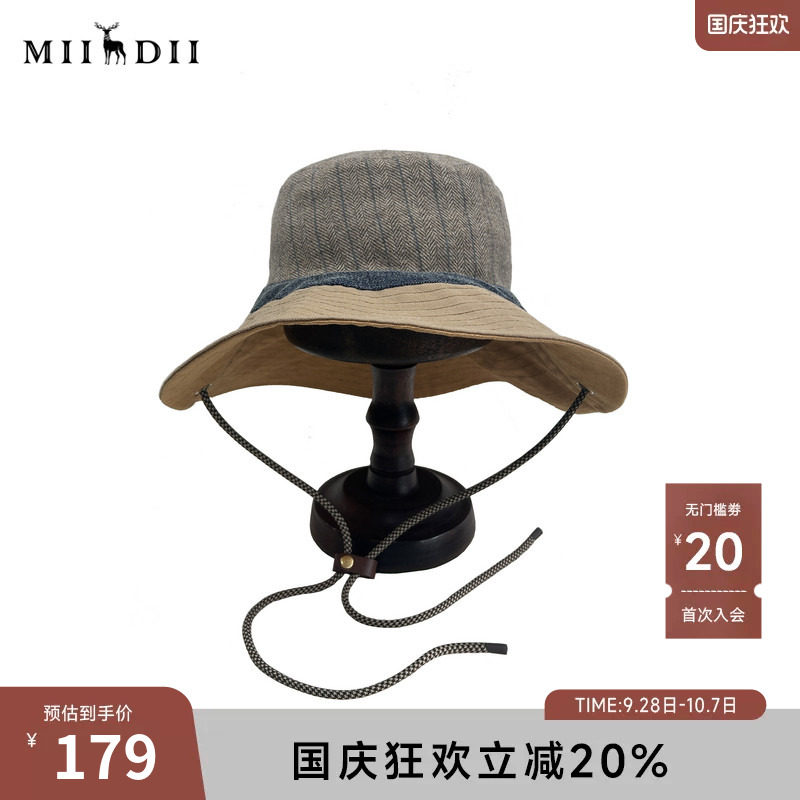 谜底渔夫帽女冬季新品复古风户外大帽檐可调节帽绳244MQ1954图片