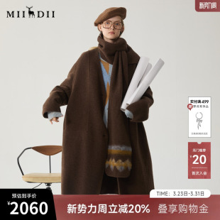 谜底大廓形呢子大衣女冬季 气质毛呢配围巾244GD1487 迪木尔风时尚