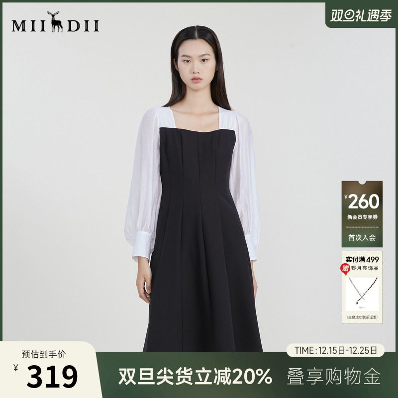 紧身中长连衣裙，气质小黑裙