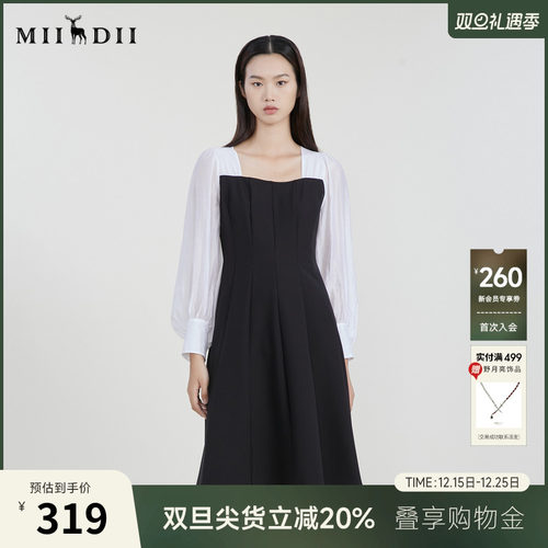 紧身中长连衣裙，气质小黑裙