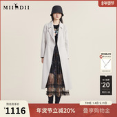 领双排扣宽松呢子大衣女223GD1195 西装 高端系列 谜底2022秋款