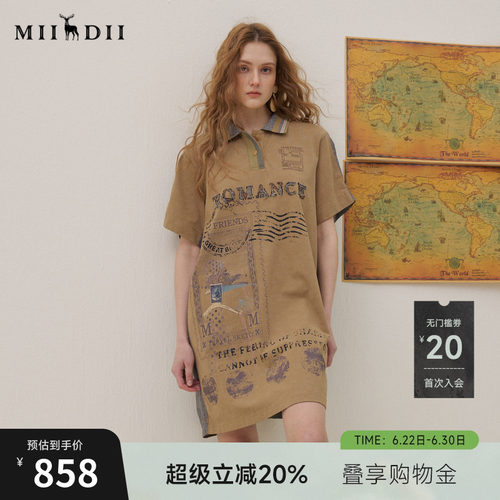 复古艺术，衣身美式复古招贴画，印绣花结合
