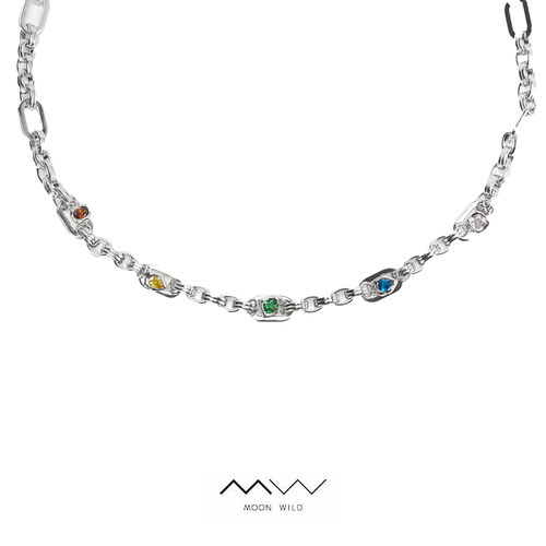 MOONWILD野月亮 小众原创设计彩锆冷淡风重磅项链情侣