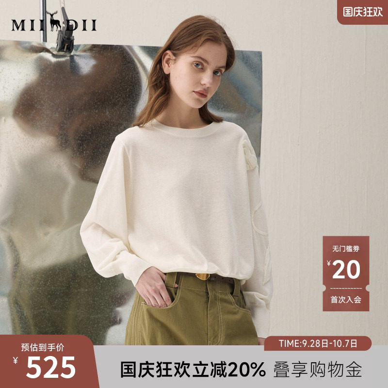 谜底套头针织衫长袖2026春季新品原创立体花时髦毛衣女261MZ0342图片