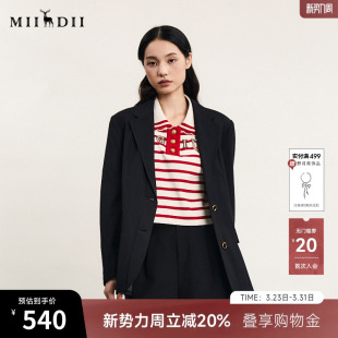 通勤风职场宽松中长款 新款 西服241MW0164 外套女春季 谜底西装