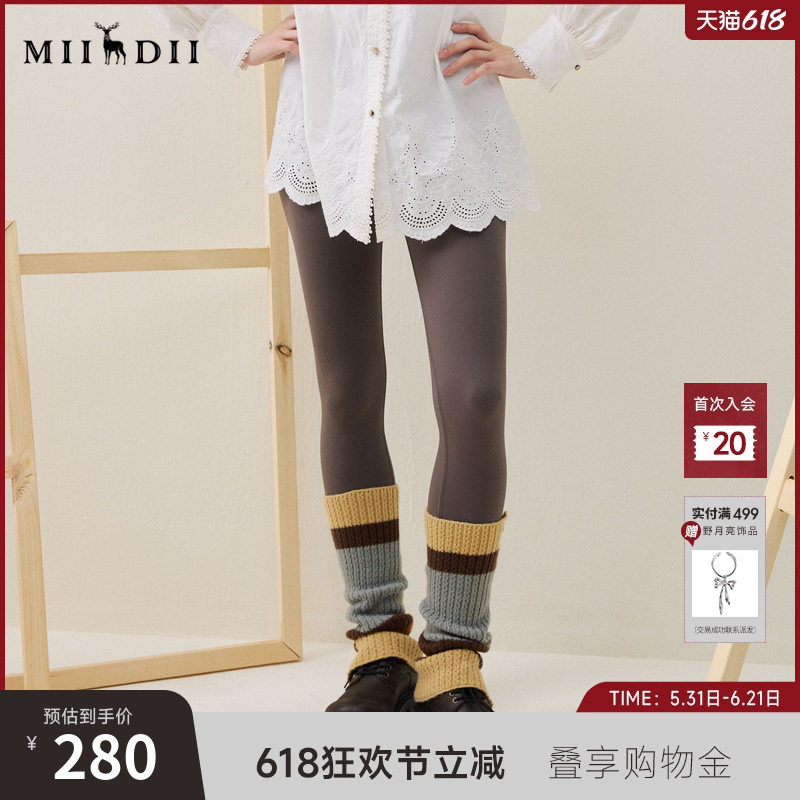 谜底九分瑜伽裤2025年冬季新品高弹力保暖高腰运动裤女254MK1679