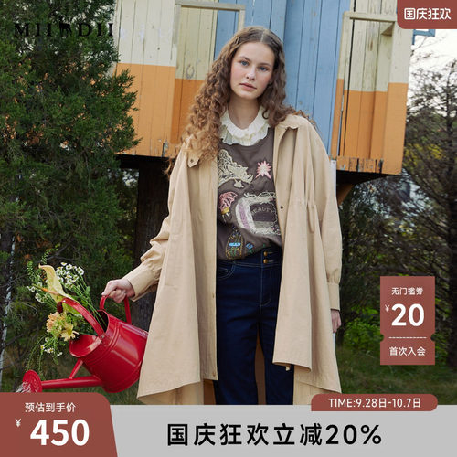 谜底设计感风衣女春季新款时尚立领A型前短后长外套241ME0124