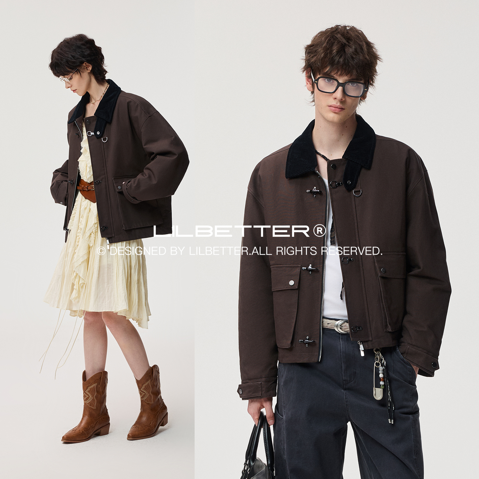 Lilbetter撞色领口棉衣