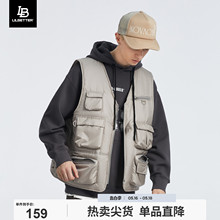 Lilbetter工装马甲棉服冬季填充棉男装保暖外套潮流马夹防寒棉衣