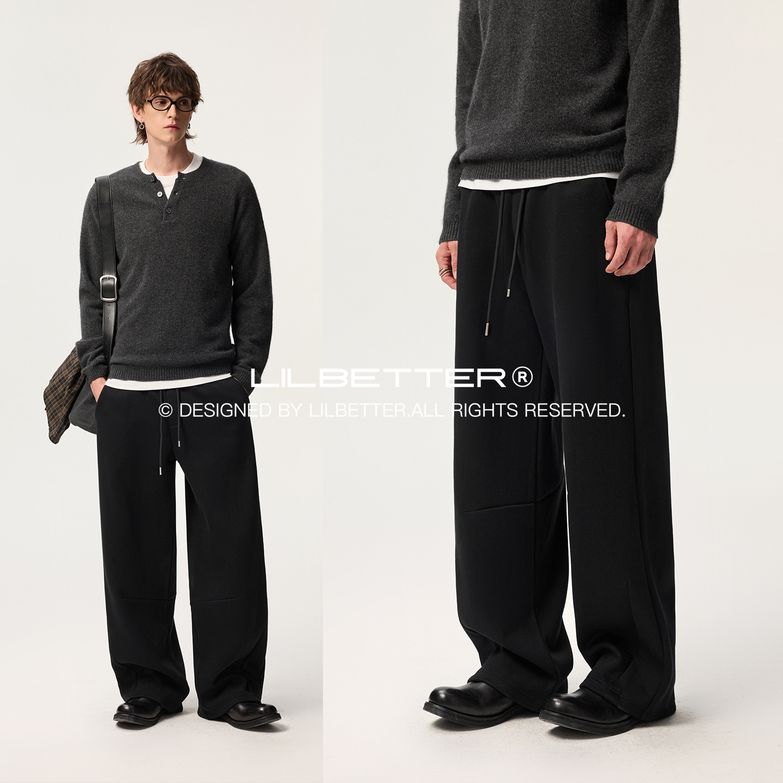 Lilbetter阔腿休闲卫裤