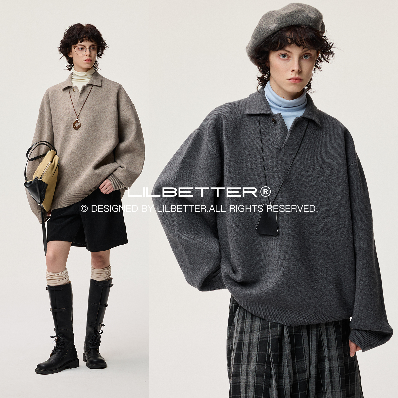 Lilbetter套头翻领厚毛衣