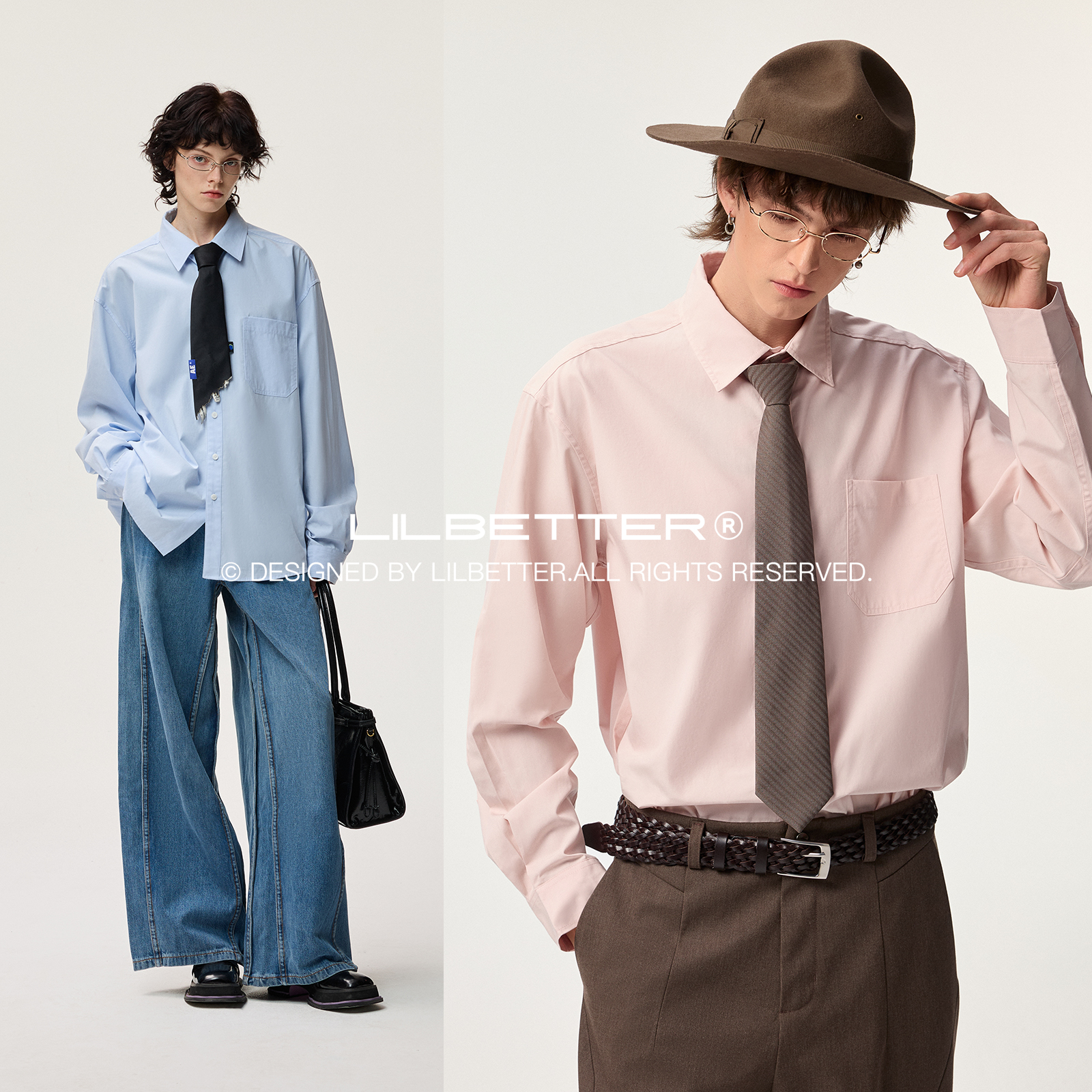 Lilbetter长袖纯色基础衬衫