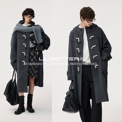 Lilbetter牛角扣毛呢大衣