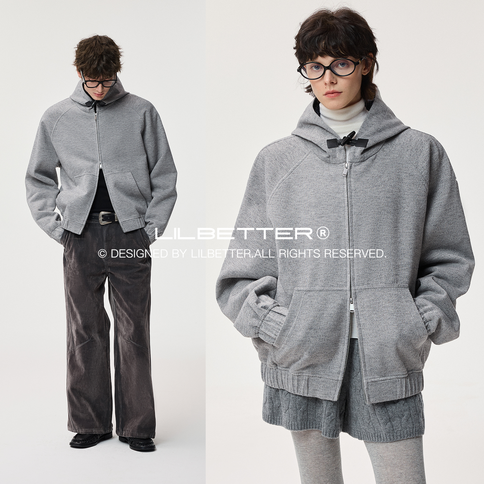 牛角扣Lilbetter开衫卫衣
