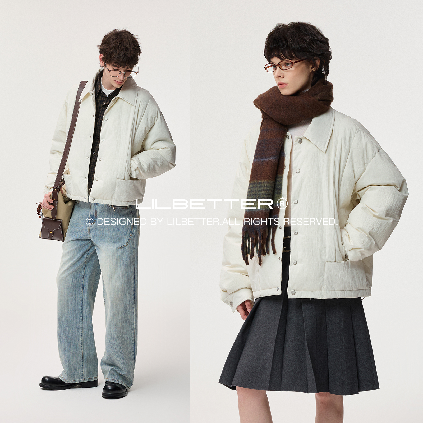 Lilbetter厚冬暗条纹棉衣