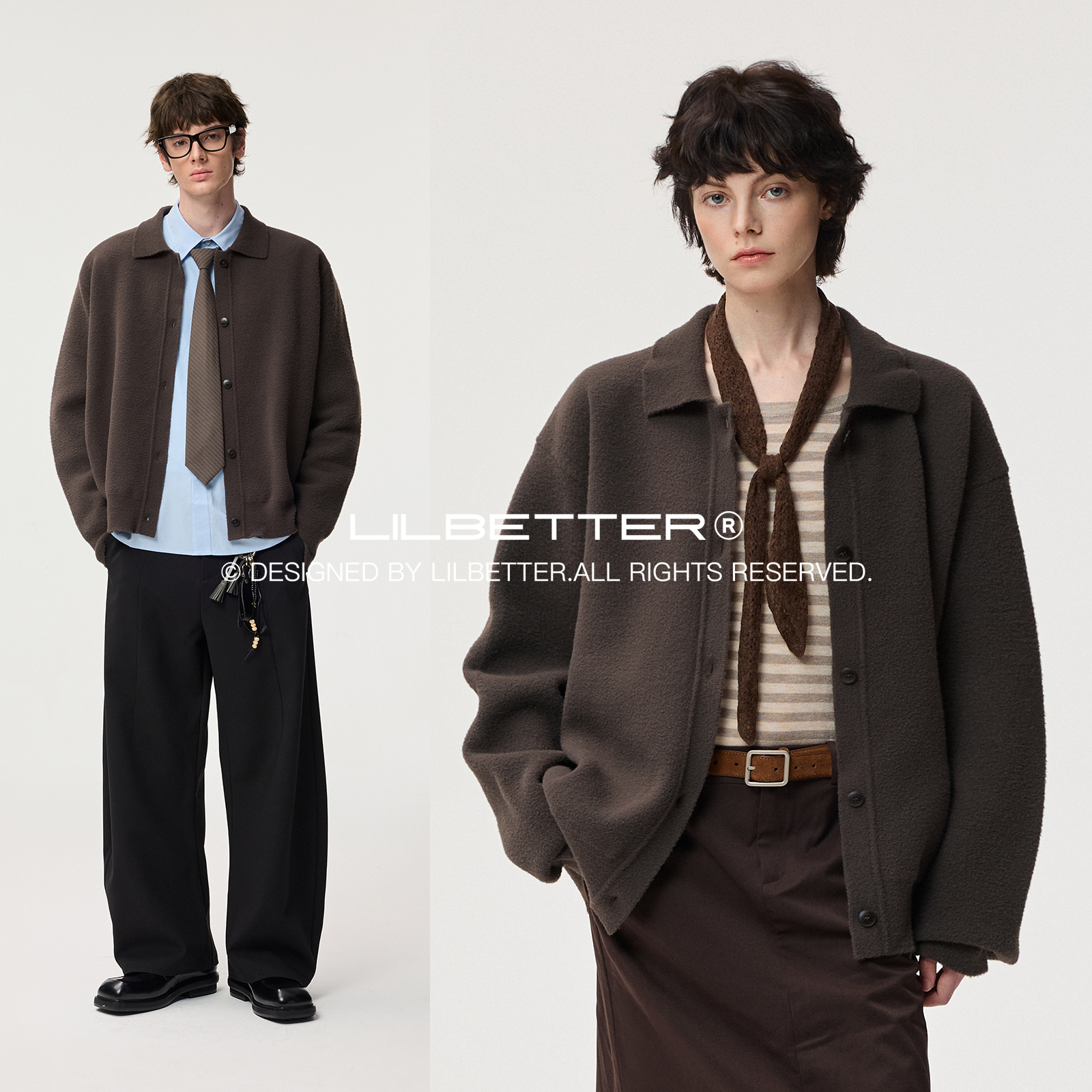 Lilbetter开衫翻领毛衣