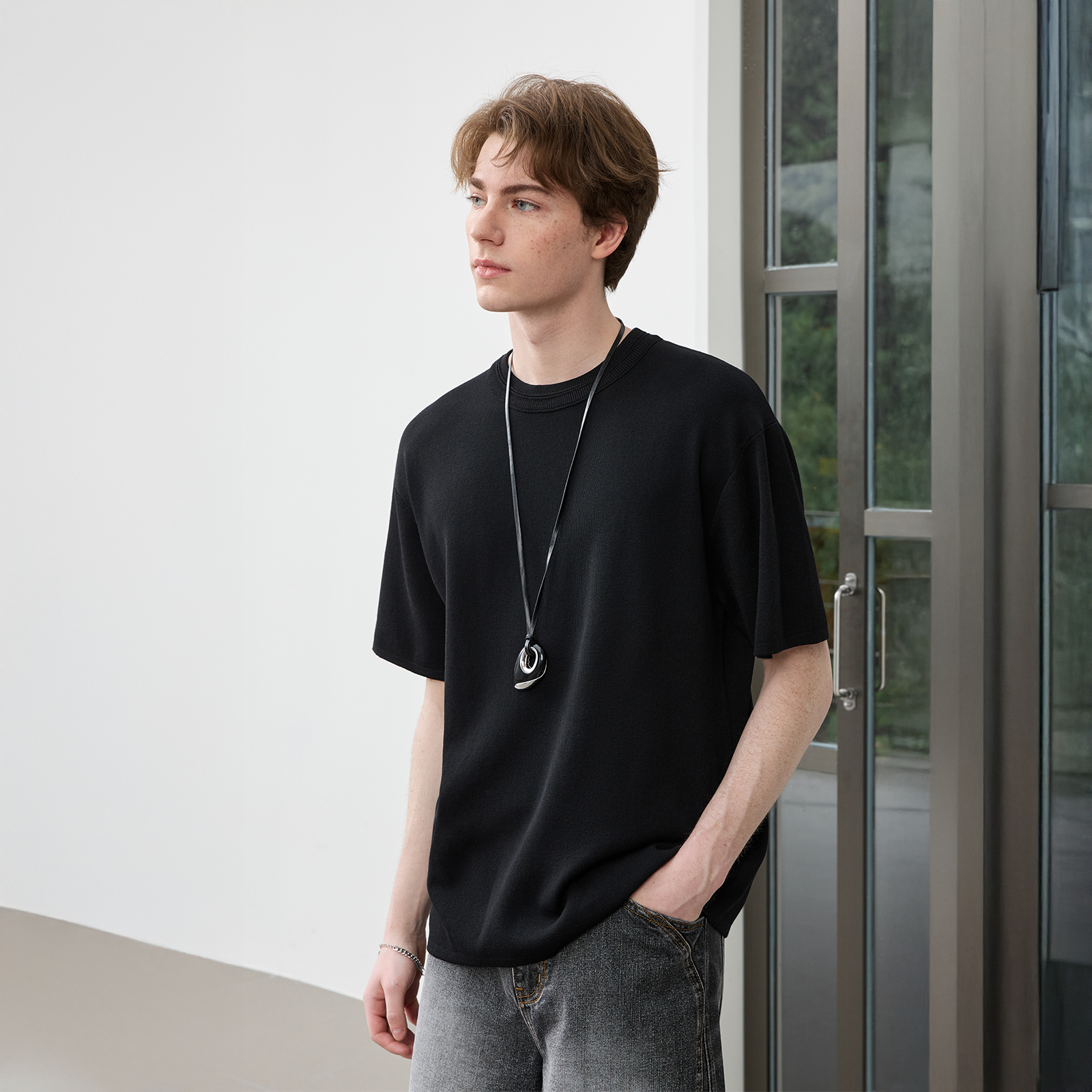 Lilbetter老钱风双层针织短袖T恤