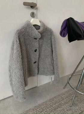 2025新款羊羔毛皮毛一体外套新款女韩系羊剪绒立领加厚小个子冬