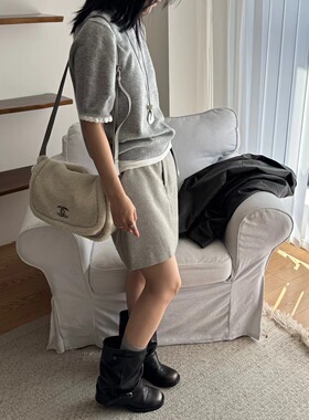 江江好韩国东大门2025新款圆领短袖针织衫女宽松显瘦百搭毛衣上衣