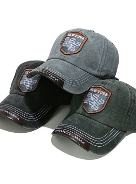 Shein春夏新款防晒太阳帽复古NY字母棒球帽老爹帽遮阳帽2025