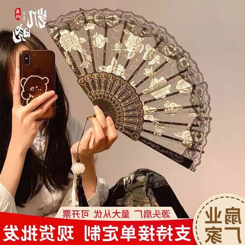 古风国风女夏折叠折叠马面裙扇子