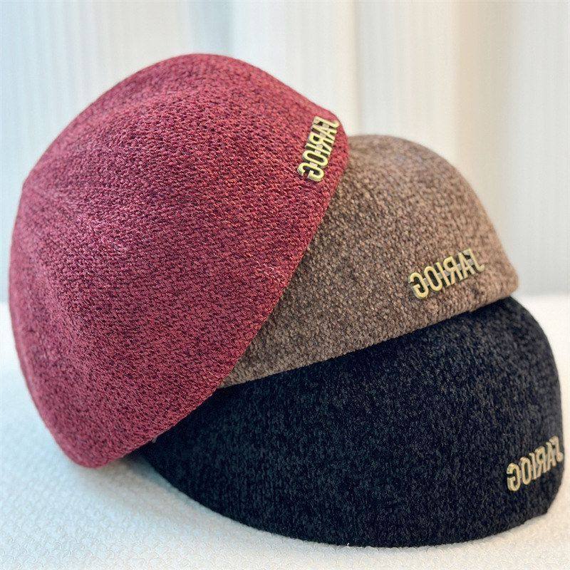 显脸保暖画家百搭小帽子毛呢秋冬季贝雷帽韩系帽女新款蓓蕾大头围
