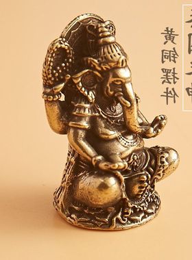 工艺品象鼻铜风格财神象神件手把