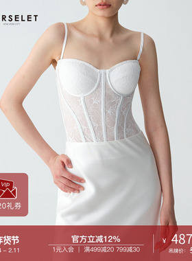 CORSELET立体雕花蕾丝鱼骨胸衣外穿束腰修身镂空婚礼宴会抹胸上衣