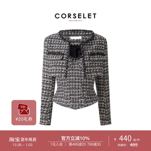 复古小香风鱼骨胸衣收腰束身封腰抹胸上衣 法式 CORSELET 臻香粗呢