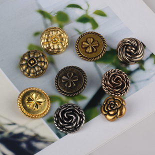 高档金属复古金色花形纽扣女装 饰扣子 大衣毛衣休闲外套羊绒上衣装