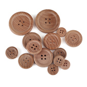 原木色四眼细边木质木头衬衣纽扣 大衣毛衣扣风衣外套装 饰扣子