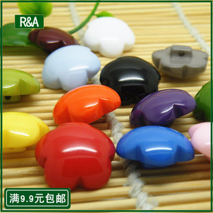 30mm高档精致梅花彩色纽扣 树脂带脚钮扣 新款大衣毛衣外套扣子