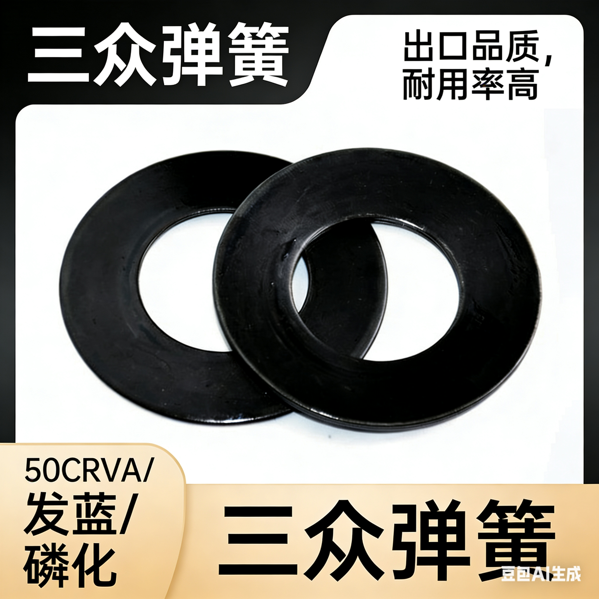 50crva蝶形弹簧碟簧盘型弹簧主轴用蝶簧外径56*28.5~112*57*6