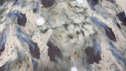 数码喷绘 真丝顺纡乔其布料面料 100%桑蚕丝 宽幅
