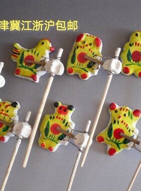 潍坊高密泥塑摇拉棒嘎嘎响民间特色工艺品手把儿童玩具新年吉祥物