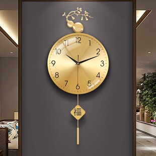 2025款新中式轻奢钟表挂钟客厅家用时钟挂墙挂表简约网红石英钟